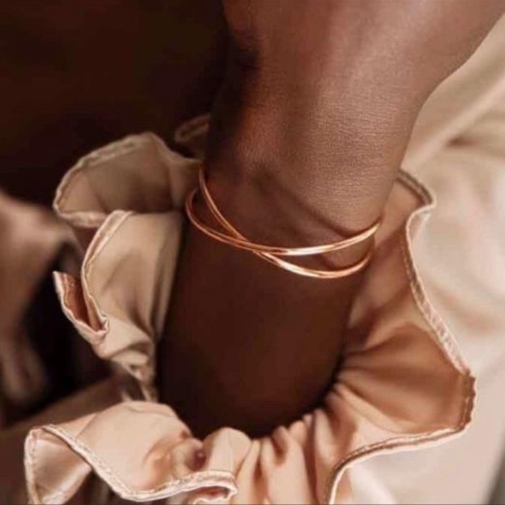 Tribe Alive Rose Gold Cuff Criss Cross Bracelet